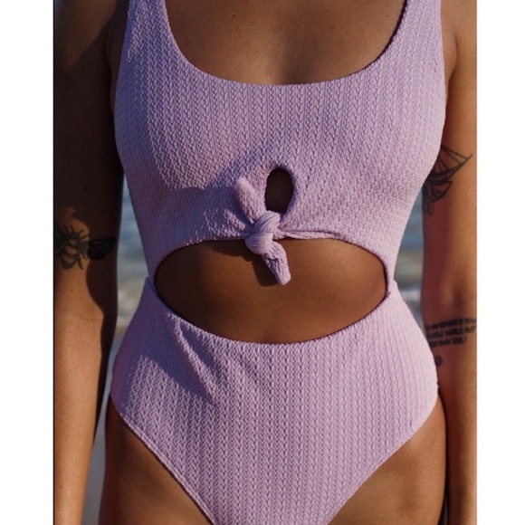 Billabong Lilac One-Piece Braid-Rib Swimsuit - Picture 11 of 11